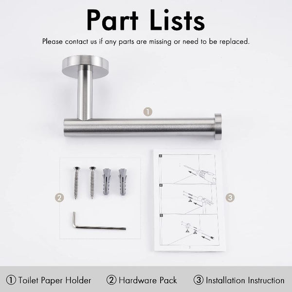 Toilet Paper Holder Bathroom Roll Brushed Silver Wall Mount 304 Toilet Paper Holders & Storage