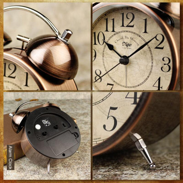 Dual Alarm Clock Twin Bell Bedroom Table Desk Backlight Alarm Clocks & Clock Radios