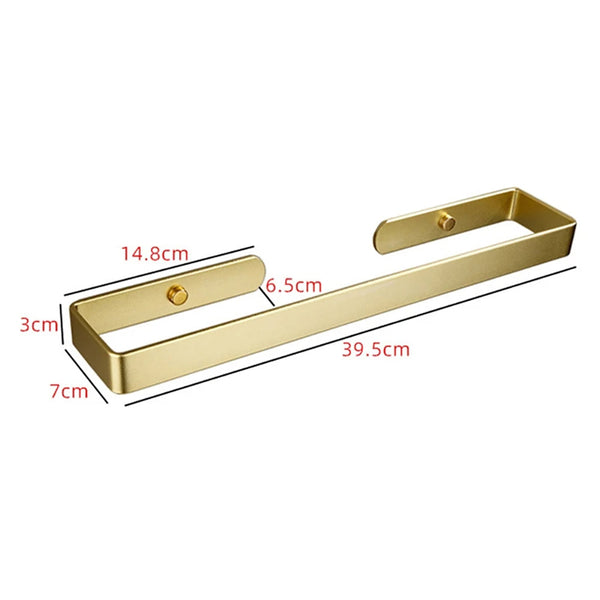 Gold Kitchen Bathroom Paper Holder Towel Self Adhesive Or Screw Mount 40Cm Paper Towel Holders