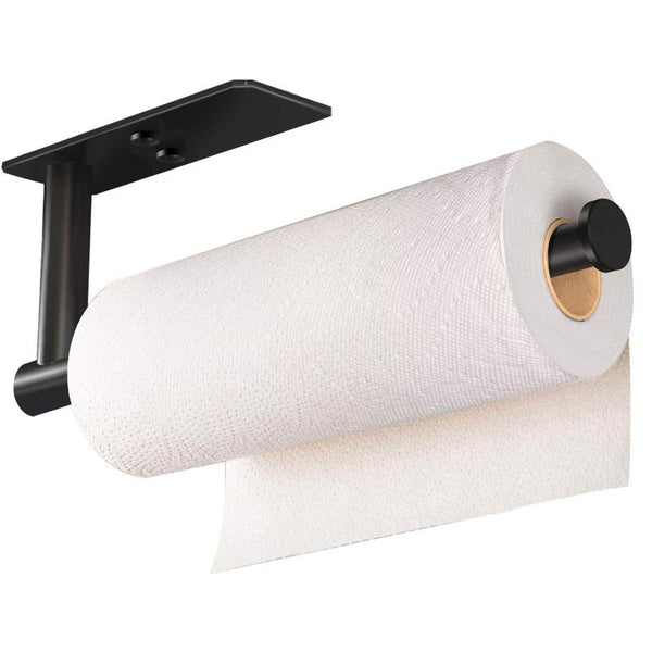Kitchen Paper Holder Under Cabinet Wall Mount Adhesive Towel Rectangle Black Paper Towel Holders