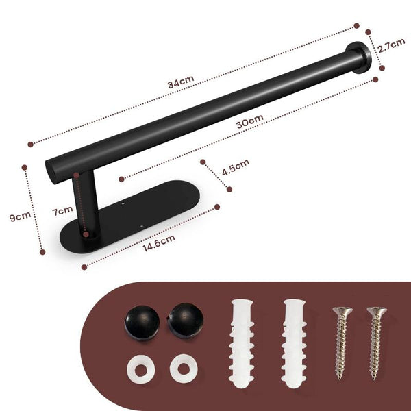 Kitchen Paper Holder Under Cabinet Wall Mount Adhesive Towel Black Paper Towel Holders