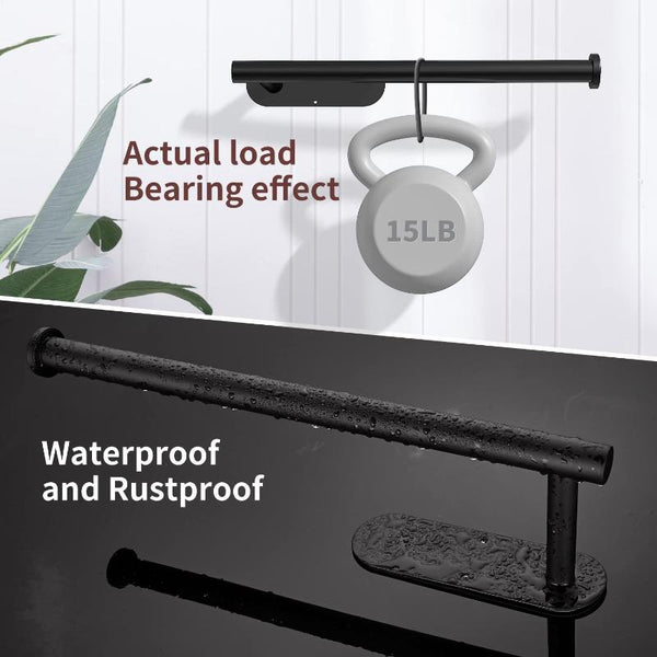 Kitchen Paper Holder Under Cabinet Wall Mount Adhesive Towel Black Paper Towel Holders