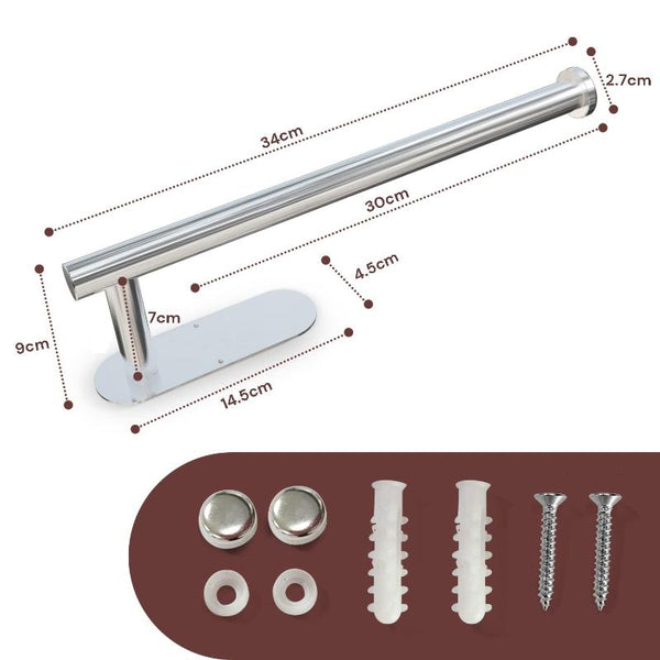 Kitchen Paper Holder Under Cabinet Wall Mount Adhesive Towel Silver Paper Towel Holders