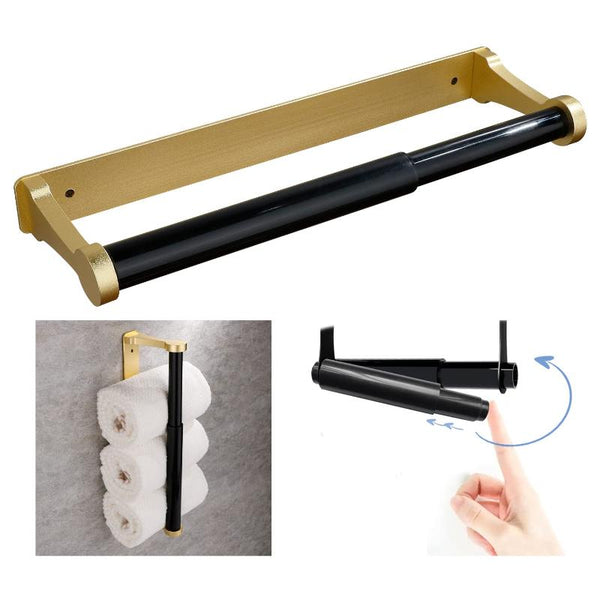 Kitchen Paper Holder Under Cabinet Screw Wall Mount Adhesive Towel Rectangle Gold Paper Towel Holders