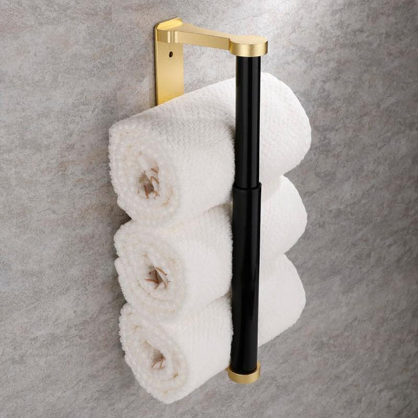 Kitchen Paper Holder Under Cabinet Screw Wall Mount Adhesive Towel Rectangle Gold Paper Towel Holders