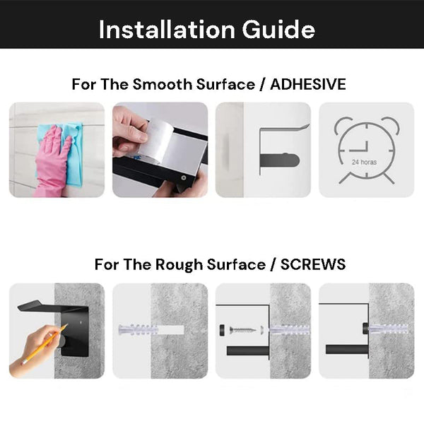 Kitchen Paper Holder Under Cabinet Screw Wall Mount Adhesive Towel Rectangle Gold Paper Towel Holders