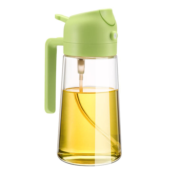 600Ml 2 In 1 Glass Oil Sprayer Dispenser Kitchen Sprayz Cooking Baking Bottle Bbq Green Oil & Vinegar Dispensers