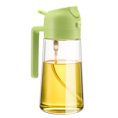 600Ml 2 In 1 Glass Oil Sprayer Dispenser Kitchen Sprayz Cooking Baking Bottle Bbq Green Oil & Vinegar Dispensers