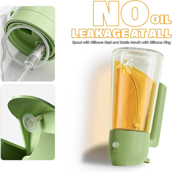 600Ml 2 In 1 Glass Oil Sprayer Dispenser Kitchen Sprayz Cooking Baking Bottle Bbq Green Oil & Vinegar Dispensers