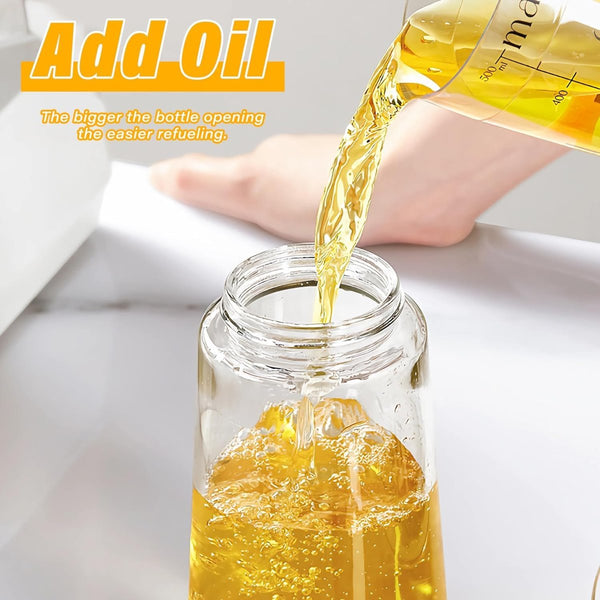 600Ml 2 In 1 Glass Oil Sprayer Dispenser Kitchen Sprayz Cooking Baking Bottle Bbq Green Oil & Vinegar Dispensers