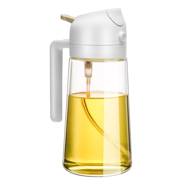 600Ml 2 In 1 Glass Oil Sprayer Dispenser Kitchen Sprayz Cooking Baking Bottle Bbq White Oil & Vinegar Dispensers
