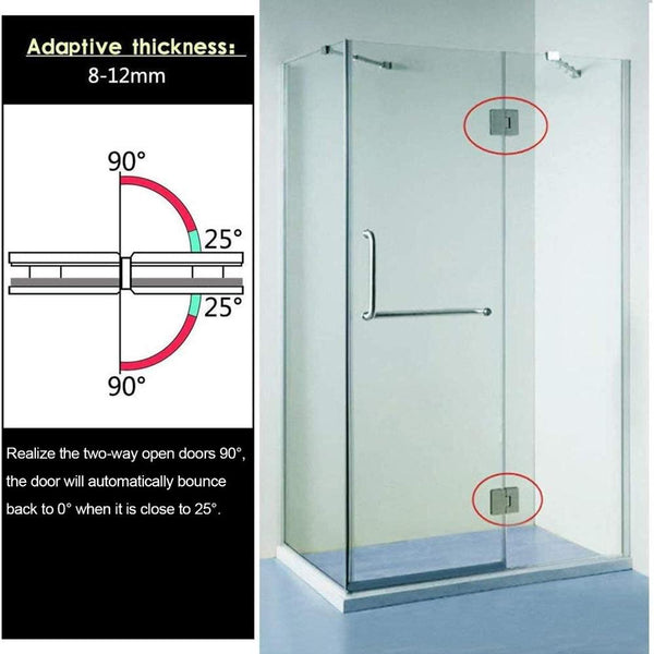 Shower Glass Door Gate Hinge 304 Stainless Steel 180 Degrees Polished Chrome Finish Door Hinges