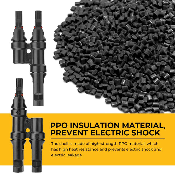 1 Pair 2 To Branch Waterproof Cable Connectors Solar Pv Panel Male & Female Solar Panels & Kits