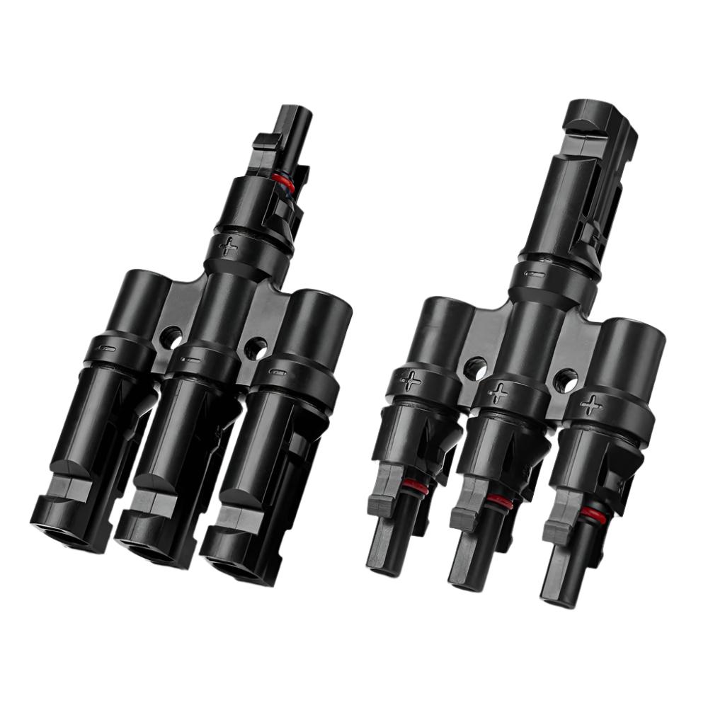 1 Pair 3 To Branch Waterproof Cable Connectors Solar Pv Panel Male & Female Solar Panels & Kits