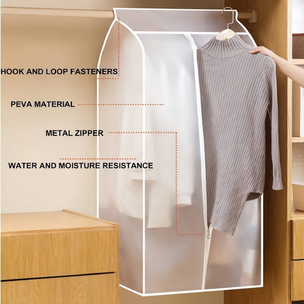 120Cm Clothes Dust Cover Wardrobe Storage Bag For Garments Suits Dresses Coats Closet Organisers