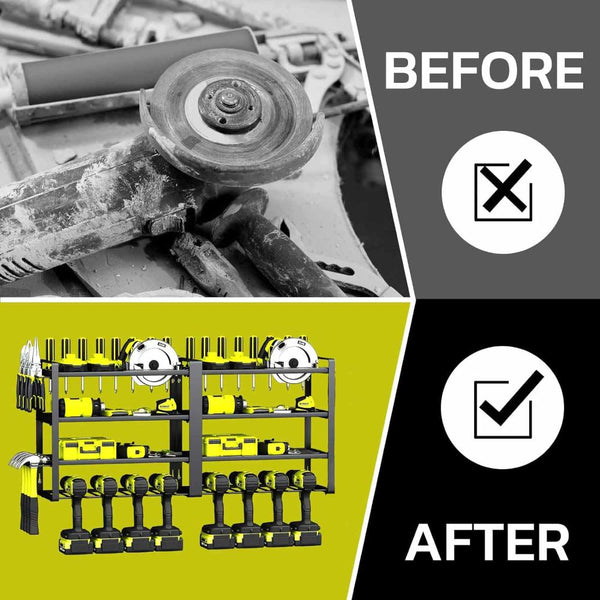 Large Power Tool Organizer 4 Layers Garage Storage Rack Workshop Shelf Drill Pliers Hammer Other Tool Storage