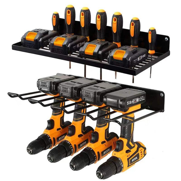 Power Tool Organizer Drill Holder Wall Mount Garage Storage Shelves Rack Set Wall Tool Racks