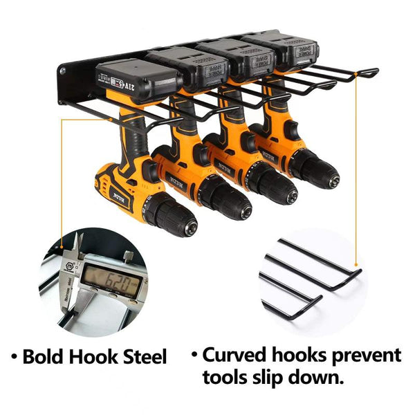 Power Tool Organizer Drill Holder Wall Mount Garage Storage Shelves Rack Set Wall Tool Racks