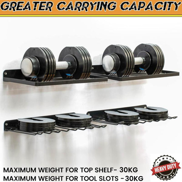 Power Tool Organizer Drill Holder Wall Mount Garage Storage Shelves Rack Set Wall Tool Racks