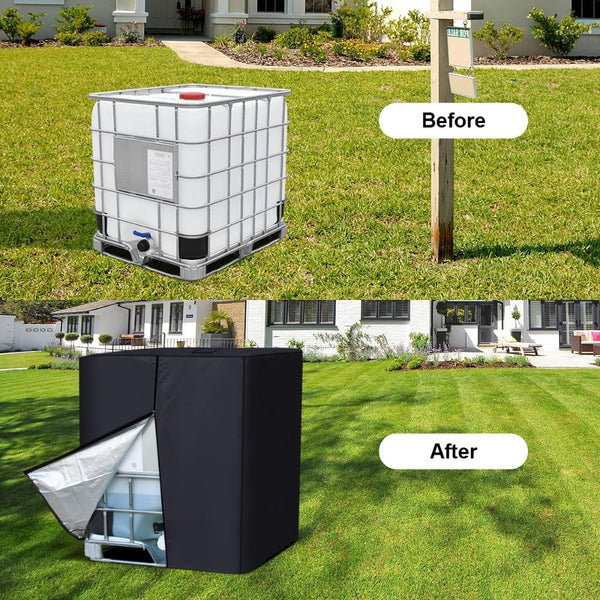 1000L 275 Gallon 420D Ibc Tote Water Tank Cover Sunshade Waterproof Protective Covers Other Watering Equipment