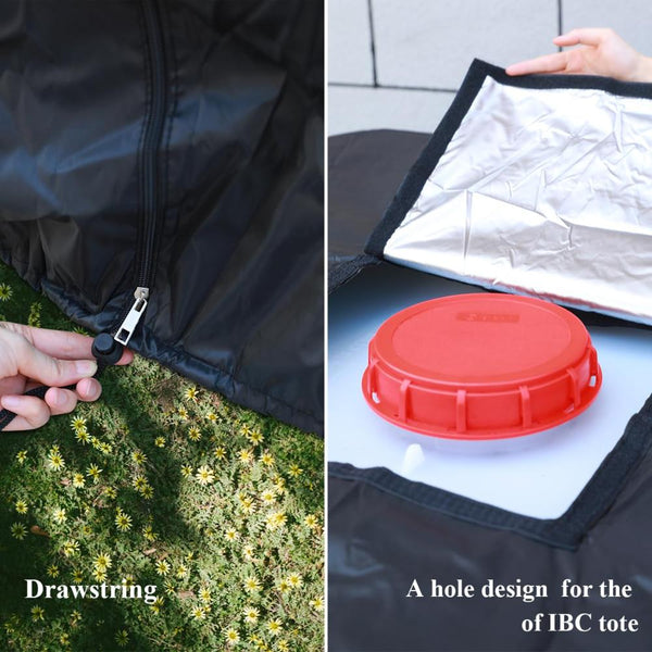 1000L 275 Gallon 420D Ibc Tote Water Tank Cover Sunshade Waterproof Protective Covers Other Watering Equipment