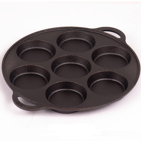 7 Cup Cast Iron Egg Frying Pan Divided Skillet Fried Cooker Pancake Fryer Frying & Grill Pans