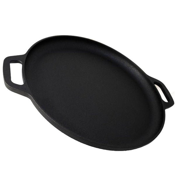 13.5" 35Cm Pre Seasoned Cast Iron Pizza Baking Pan Cooking Griddle Stove Oven Grill Campfire Frying & Grill Pans