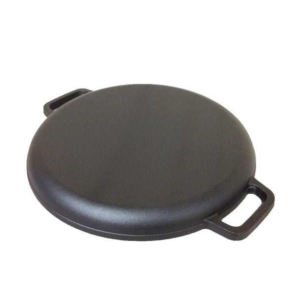 13.5" 35Cm Pre Seasoned Cast Iron Pizza Baking Pan Cooking Griddle Stove Oven Grill Campfire Frying & Grill Pans