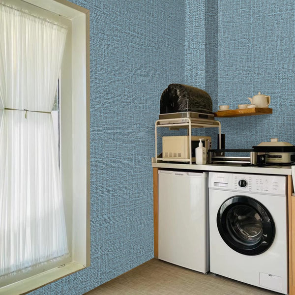 61Cm X 10M Green Wallpaper Decor Faux Grasscloth Paper Self Adhesive Removable Blue Wallpaper Rolls & Sheets