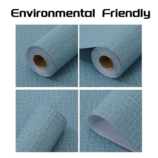 61Cm X 10M Green Wallpaper Decor Faux Grasscloth Paper Self Adhesive Removable Blue Wallpaper Rolls & Sheets