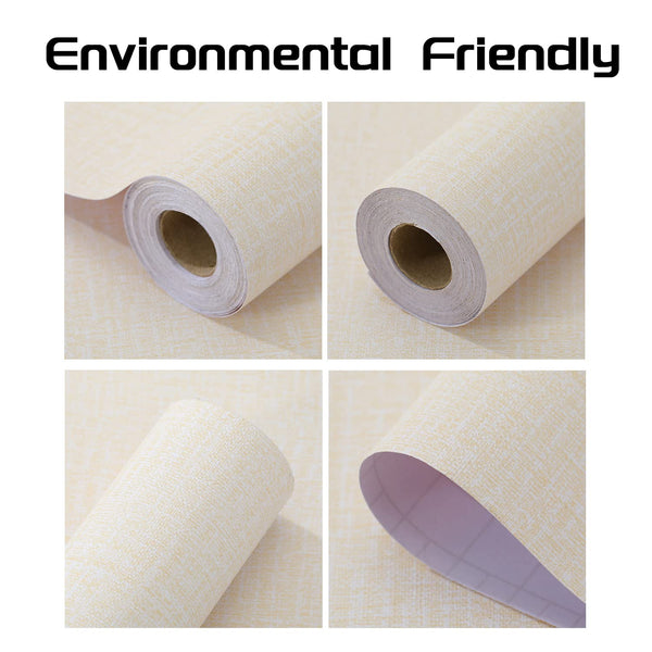 61Cm X 10M Beige Wallpaper Decor Faux Grasscloth Paper Self Adhesive Removable Wallpaper Rolls & Sheets