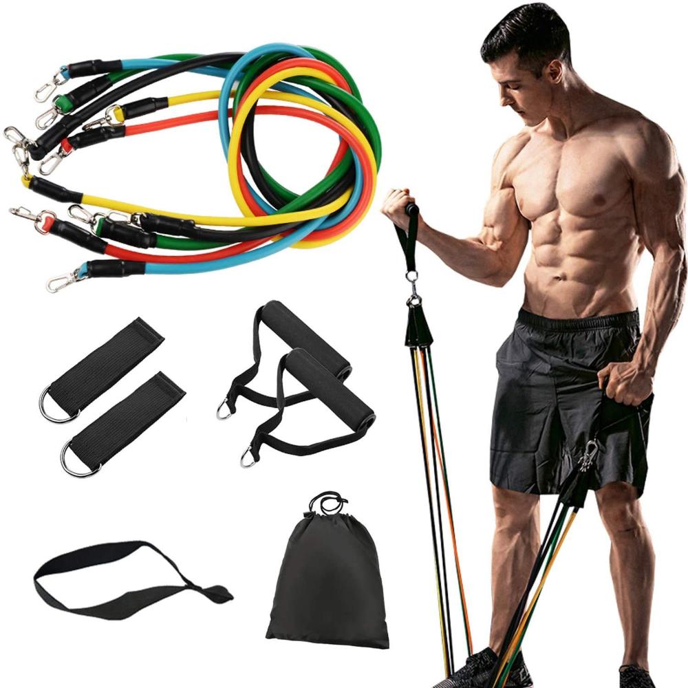 11 Pack Resistance Bands Stackable Exercise Home Workouts Physical Therapy Gym Training Resistance Trainers