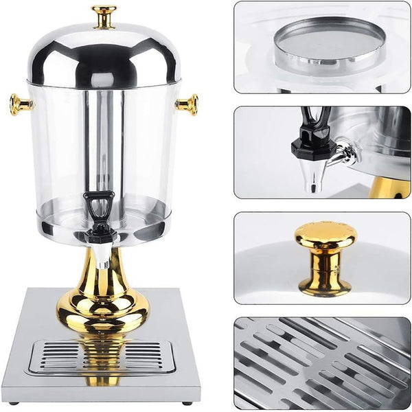 8L Commercial Restaurant Buffet Beverage Juice Dispenser Drink Container Gold Dispensers