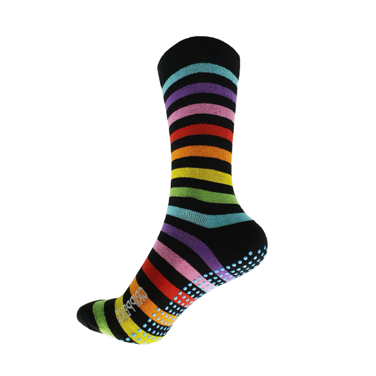 Gripperz Circulation Non Slip Diabetic Safe Large / Rainbow Socks