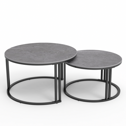 Interior Ave Premier Nested Coffee Table Set Grey Stone Coffee Tables