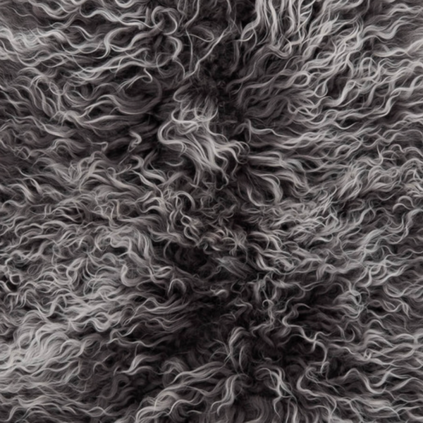 Interior Ave Mongolian Fur Throw 90Cm Charcoal Snow Throws & Afghans