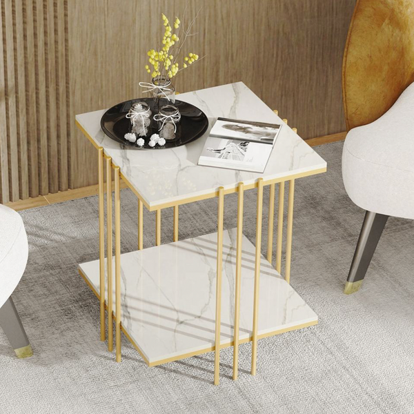 Interior Ave Milano Gold Square Side Table Side Tables