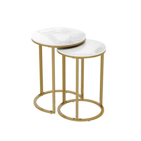 Interior Ave Deva Gold Nested Side Table Set Side Tables