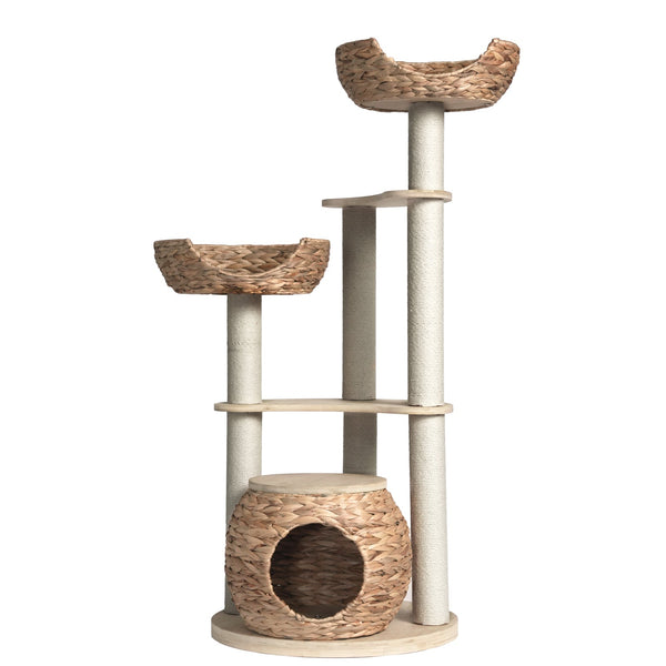 Whisker Wonderland Premium Eco Bamboo Cat Tree Large Natural Structure Safe & Stable Multi Functional Furniture Climbing Scratching Furniture & Scratc