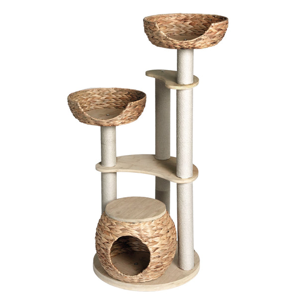 Whisker Wonderland Premium Eco Bamboo Cat Tree Large Natural Structure Safe & Stable Multi Functional Furniture Climbing Scratching Furniture & Scratc