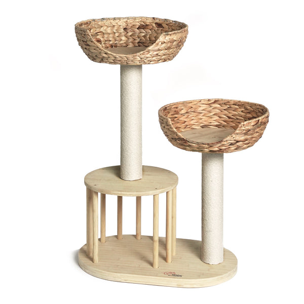 Whisker Wonderland 1 Sets Of Premium Eco Bamboo Cat Tree Medium Natural Climbing Scratching Furniture & Scratchers