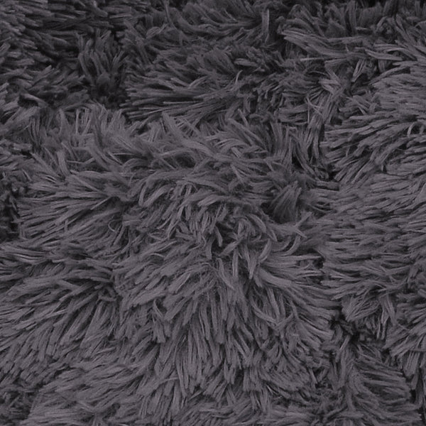 Dog Pet Cat Calming Bed Warm Plush Round Nest Comfy Sleeping Dark Grey 90Cm Pet Beds