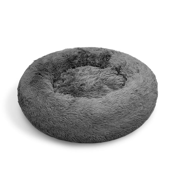Pawfriends Dog Pet Cat Calming Bed Warm Plush Round Nest Comfy Sleeping Dark Grey 100Cm Pet Beds