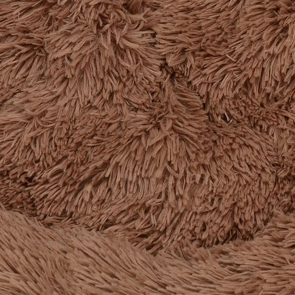 Pet Dog Bed Warm Plush Round Soft Nest Light Coffee Xl 100Cm Pet Beds