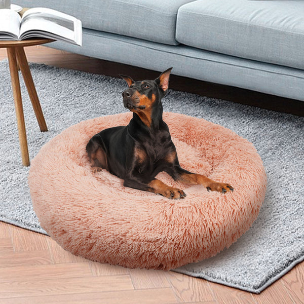 Pawfriends Pet Dog Bedding Warm Plush Round Comfortable Nest Comfy Sleep Kennel Pink Xxl Pet Beds