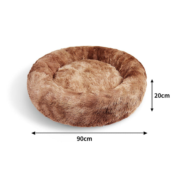 Pawfriends Dog Cat Pet Calming Bed Warm Soft Plush Round Nest Comfy Sleeping Kennel Cave Au Pet Beds