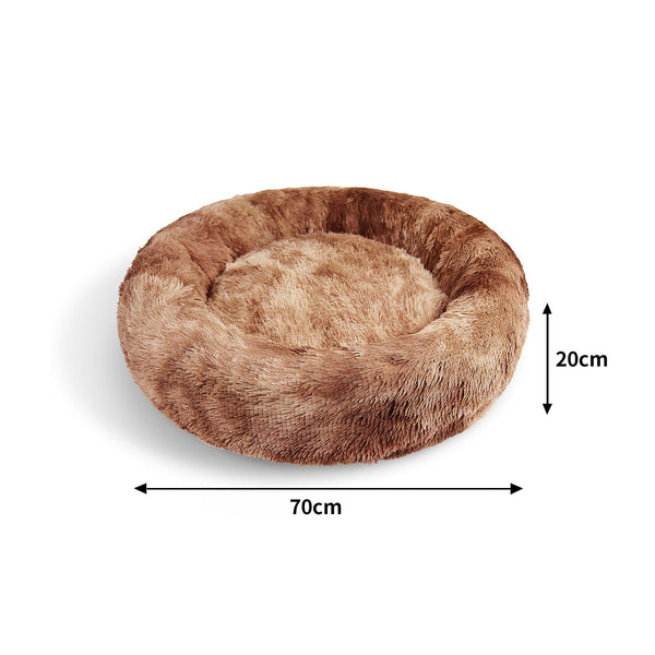Pawfriends Dog Cat Pet Calming Bed Warm Soft Plush Round Nest Comfy Sleeping Kennel Cave 70 Pet Beds