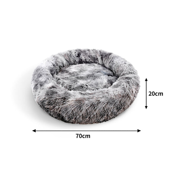 Pawfriends Dog Cat Pet Calming Bed Washable Zipper Cover Warm Soft Plush Round Sleeping 70 Pet Beds