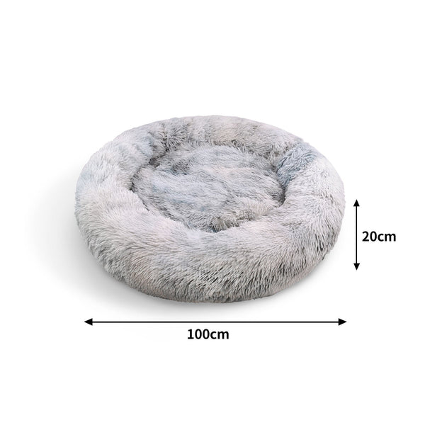 Pawfriends Dog Cat Pet Calming Bed Washable Zipper Cover Warm Soft Plush Round Sleeping 100 Pet Beds