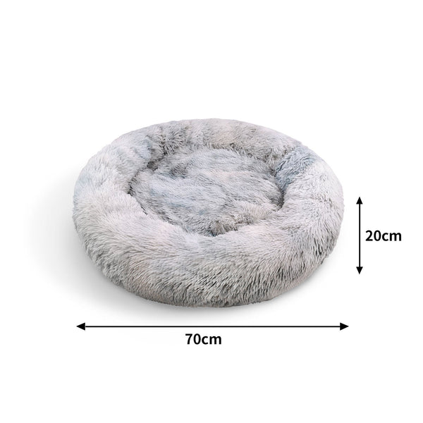 Pawfriends Dog Cat Pet Calming Bed Warm Soft Plush Round Nest Comfy Sleeping Washable Zip Pet Beds